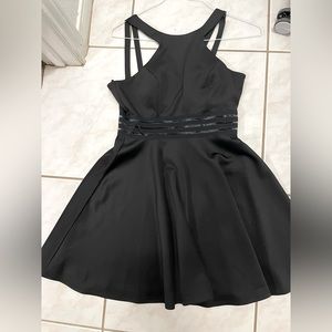 Black high neck dress with mesh waistband - Junior size 9 by City Studio